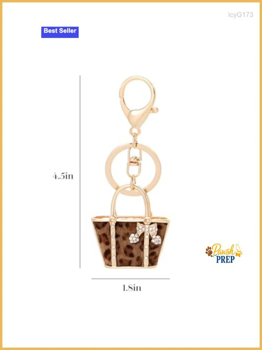Leopard Print Small Bag Shape Keychain Key Ring Car Keychain Backpack Pendant